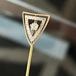 Neiman Marcus 14K solid gold real diamond stick pin Photo 6