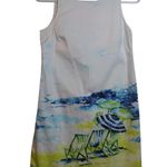 Crown & Ivy  Beach Scene Vacation Dress - Blue and Green Sleeveless Size 6 Photo 0