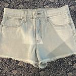 J.Crew High Waist Blue Jean Shorts Distressed Raw Hem Photo 0