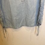 Chico's Chico’s Blue Side Cinch T-Shirt V-Neck Lightweight Short Sleeve EUC Sz M Photo 2