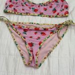 Bananamoon Strawberry Print Bikini Set sz M Pink Size M Photo 1