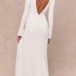 Lulus New  Stunning Romance White Long Sleeve Mermaid Maxi Dress Size Small Photo 1