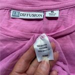 I.B. Diffusions Solid Light Purple Cotton Blend Floral Eyelet Cutout T-Shirt Photo 4