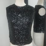 Stephen Chu Beaded Sweater Factory 100% Lamb's Wool Black Beaded Sleeveless Top Size M Photo 0