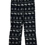 Kathy Ireland  SMALL Black White Winter Moose Waffle Knit Pajama Bottoms Photo 0