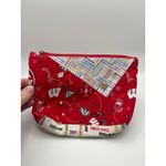 Wisconsin Badgers Red Bandana Print Zippered Pouch Cosmetic Bag Makeup Travel Photo 1
