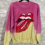 The Rolling Stones  Pink Tie Dye Sweatshirt Photo 0