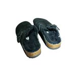 Birkenstock  Black Suede Leather Boston Shearling Clog Slippers Size 9.5 Photo 5