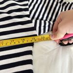 Talbots Womens Small 100% Cotton Striped 3/4 Sleeve Pullover Blouse Black White Photo 2