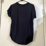 Ecru  Black Silk Jersey Knit Tee T-Shirt Mix Media Short Sleeve Size Small Photo 3