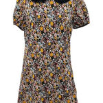 Roolee Floral Print Oversized Collar Neckline Short Sleeve Dress Size Small Photo 0