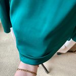 Worthington Green Ruffle Satin Silky Long Flared Sleeve Blouse Size Medium Photo 2