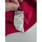 Free People Women's Red Sparkle Knit V Neck Long Sleeve Cropped Sweater Large Photo 4