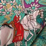 Vintage Jane Schaffhasen Belle France Midi Dress 90s Horse Derby Dog British Green Size 8 Photo 6