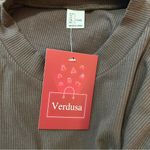 Verdusa Ribbed Mock Neck Short Sleeve Top Size L Photo 5