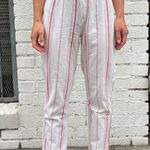 Brandy Melville  boho White and red striped high-waisted straight-leg pants  Photo 2