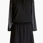 J.Crew  Mercantile Black Smocked Tie-Front Long Sleeve Dress Photo 3