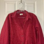 Bobbie & Brooks Bobbie Brooks Red Embroidered Button Up Blouse 18/20W Photo 3