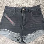 None New black distressed denim shorts Photo 6