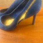 Marc Fisher  Blue Suede Heels with Gold side zipper! Photo 2