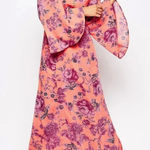 Free People  Melrose Printed Bell‎ Sleeve Maxi Dress Clementine NWT $148 Size 4 Photo 0