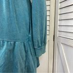 Wild Fable Tiered Mock Neck Sweatshirt Babydoll Dress Teal Small Photo 6