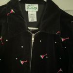 The Quacker Factory Crystal Stud Black Velvet Holiday
Martini Zip Jacket Small Photo 13