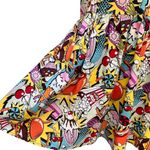 Fun Comic Book Pop Sleeveless Fit & Flare Retro Above Knee Dress Women’s S White Photo 4
