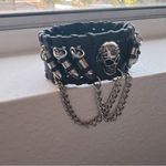 None Skull and chain faux leather bracelet, adjustable Photo 5