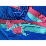 Vanity Fair VTG 80s Burgundy Teal Velvet Housecoat Long Robe Women’s Sz L USA Photo 15