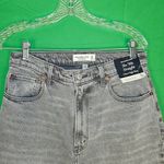Abercrombie & Fitch NWT  Gray The 90's Straight Ultra High Rise Jeans 30 10 Short Photo 2