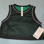Lululemon NWT  double layered mesh reversible tank BLACK/GREEN Size M Photo 0