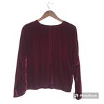 Eileen Fisher EILEEN FISHER Red Velvet Dolman Sleeve Blouse Boxy Top Silk Blend Velour New Photo 2