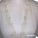 Flora Nikrooz  Vanilla‎ Sheer Tie Robe With Macrame Lace Trim Size S/M Photo 2
