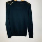 Forever 21 Embellished Dark Gray Sweatshirt w Bronze Beads Studs Sz Small Photo 5