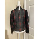J.Crew Ruffleneck Top in Stuart Tartan Chiffon Blouse XXS Plaid Photo 3