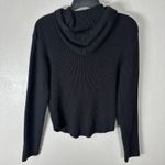 XLE Greg Ribbed Knitted Hoodie Womens Size Large Black Sweater Photo 1