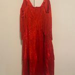 SheIn Red Fringe Dress Photo 3