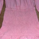 Petal and Pup Woman’s Pink Off-the-Shoulder Smocked Ruffle Mini Dress Size Medium Photo 3