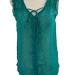 Urban Outfitters Behaviour Rebel Women Size XS Sheer Sleeveless Tank Top Blue Green 6-234 Photo 0