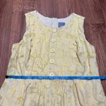 Rabbit Rabbit Designs Yellow Floral Sleeveless Fit Flare Dress Size Medium Photo 9