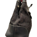 Coach  Classic Signature Black Canvas Handbag EUC Photo 11
