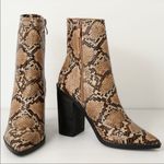 public desire snake print faux leather heeled boots brown and tan 6 Photo 1