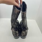 Vera Wang SIMPLY VERA  FAUX LEATHER METALLIC crackle BOOTS mid calf size 10 Photo 4