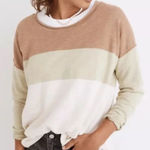 Madewell  Palmdale Pullover Womens Size Large Linen‎ Colorblock Sweater Prep Knit Photo 0