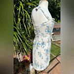 Anthropologie  $160 Blue Flower Mini Dress Blue Floral Cottagecore Boho Bohemian Photo 5