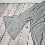 Umgee ‎ Heather Gray Striped & Solid Grommet Lace Tie Up Knit Tunic Dress L Photo 7