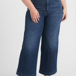 Banana Republic  Wide Leg High Rise Crop Dark Rinse Jeans in Size 32 / 14 Tall Photo 0