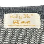 VINTAGE 80's TALLY HO | M | Cardigan Knit Sweater Coach Buttons WOMENS Holiday Gray Size M Photo 1