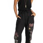 Johnny Was  Biya Zara Linen Pants Embroidered Black B63222-1 Women's Size Small Photo 0